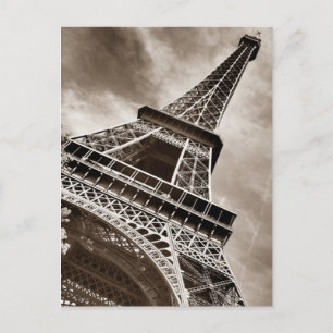 Sepia Colour Eiffel Tower Paris Postcard