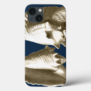 Sepia Conch Seashells iPhone 13 Case