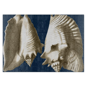 Sepia Conch Seashells Cutting Board
