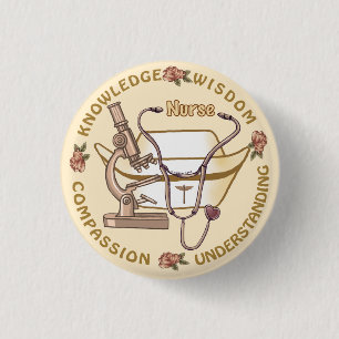 Sepia cool nurse  3 cm round badge
