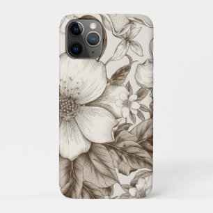 Sepia Cottagecore Floral Garden Cream Vintage iPhone 11 Pro Case