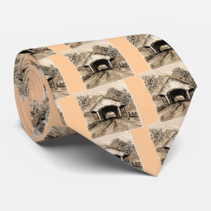 Sepia Covered Bridge Tie
