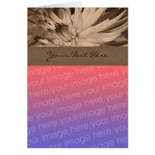 Sepia Dahlia Flower Photo Card