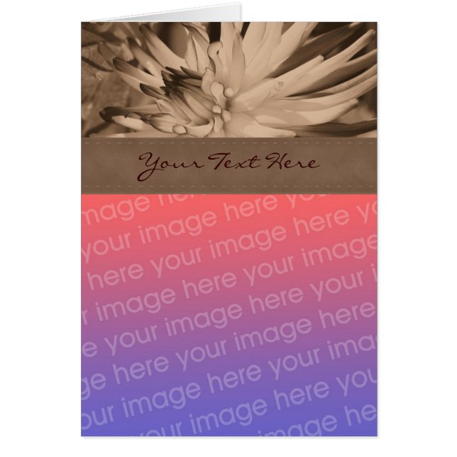 Sepia Dahlia Flower Photo Card (Front)