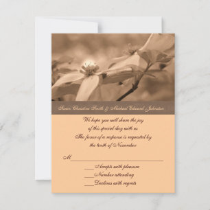 Sepia Dogwood Wedding Response RSVP Card