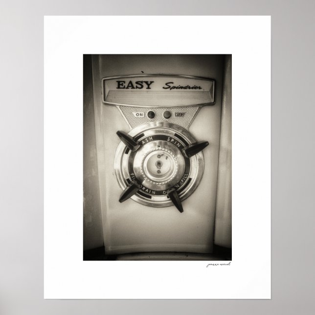 Sepia Easy Spindrier Dial Poster Print (Front)