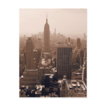 Sepia Empire State Building from Rockefeller