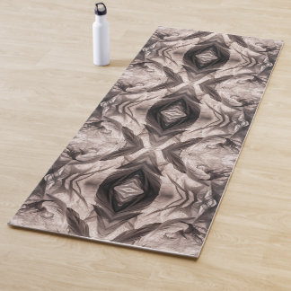 Sepia eye-like geometric pattern yoga mat