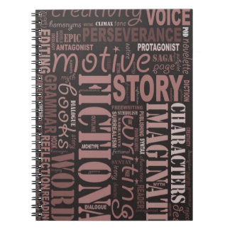 Sepia Fiction Writer's Word Art Notebook