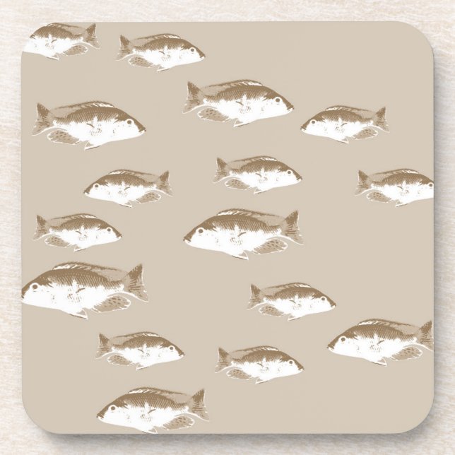 Sepia fish coaster (Front)