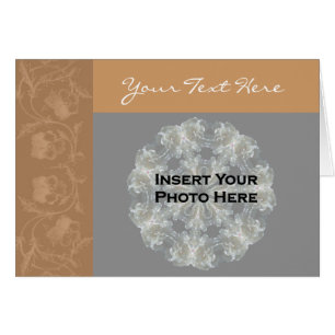 Sepia Floral Design Photo Card