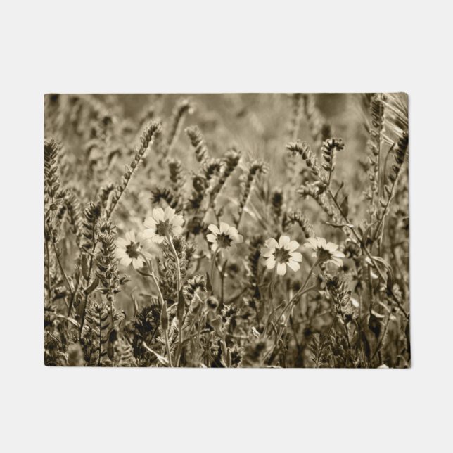Sepia Floral Doormat (Front)