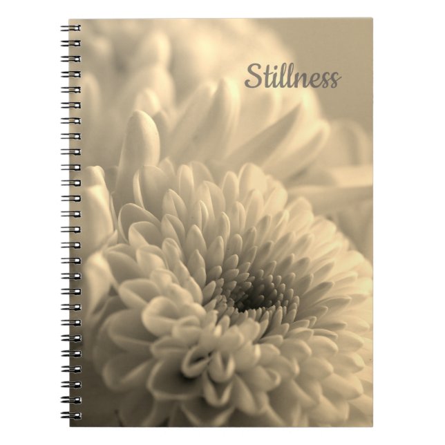 Sepia Flower Photo Spiral Notebook (Front)