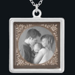 Sepia Frame Silver Plated Necklace<br><div class="desc">add your favourite photo,  makes a great gift</div>