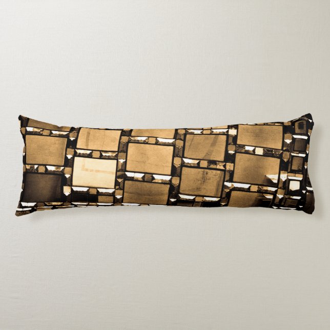 Sepia Geometric Mirror Pattern Body Cushion (Front)
