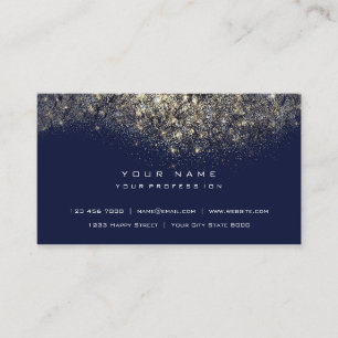 Sepia Gold Glitter Blue Navy Makeup Artist Event Business Card