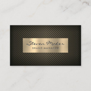 Sepia Gold Metallic Banner Perforated Mesh Business Card