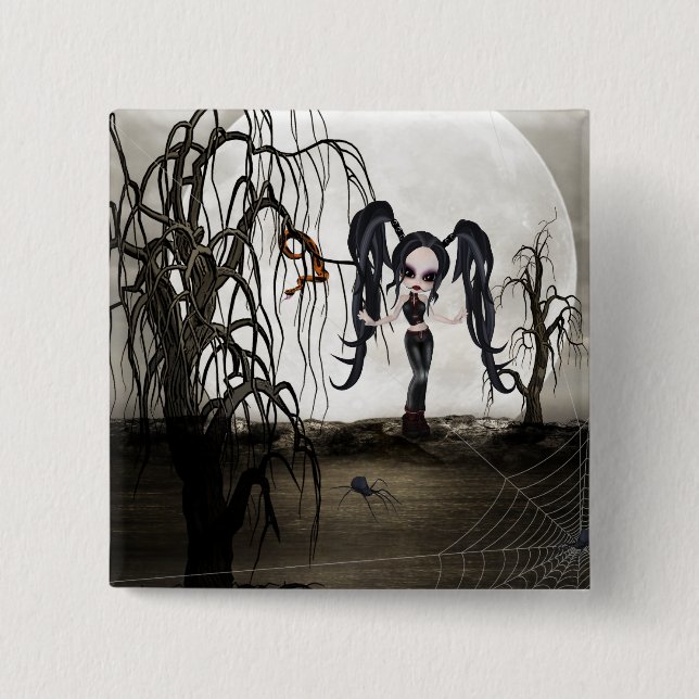 Sepia Goth Girl 15 Cm Square Badge (Front)