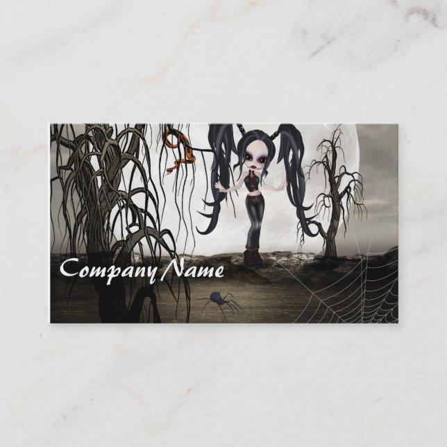 Sepia Goth Girl Business Card (Front)