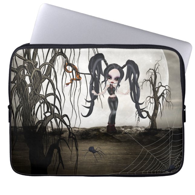 Sepia Goth Girl Laptop Sleeve (Front)