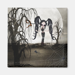 Sepia Goth Girl Magnet