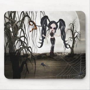 Sepia Goth Girl Mouse Mat