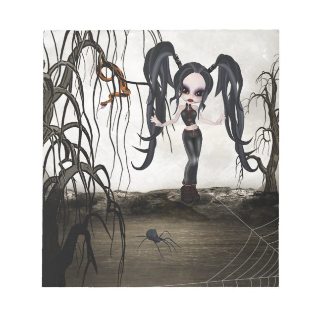 Sepia Goth Girl Notepad (Front)