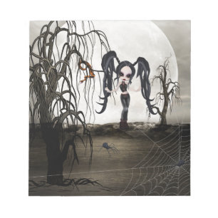 Sepia Goth Girl Notepad