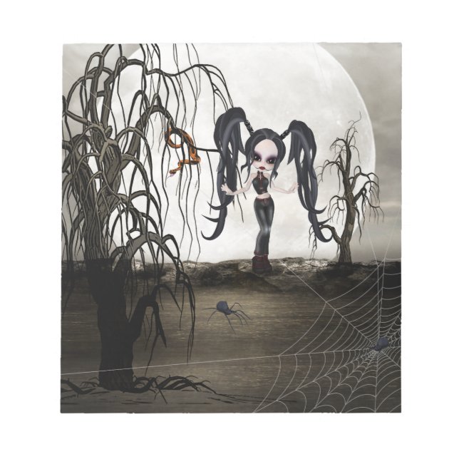 Sepia Goth Girl Notepad (Front)