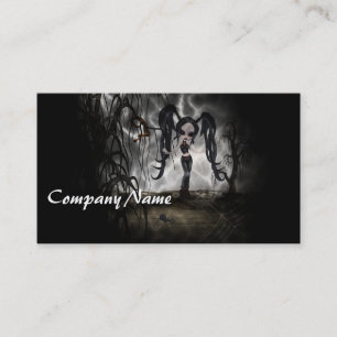 Sepia Goth Girl Vignette Business Card