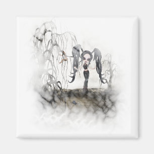 Sepia Goth Girl Vignette Magnet