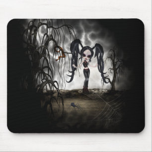 Sepia Goth Girl Vignette Mouse Mat