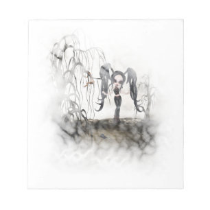 Sepia Goth Girl Vignette Notepad