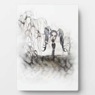 Sepia Goth Girl Vignette Plaque