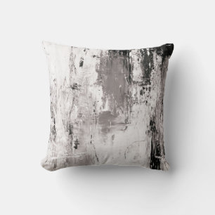 Sepia Grey Black & White Abstract Decor Pillow