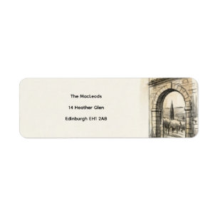 Sepia Highland Arch Return Address Label