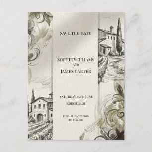 Sepia Highland Arch Save The Date Postcard