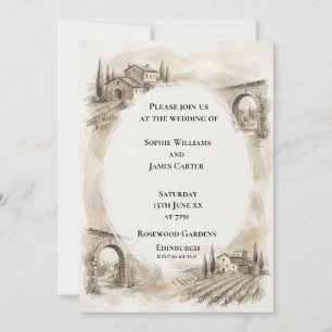 Sepia Highland Arch Wedding Invitation