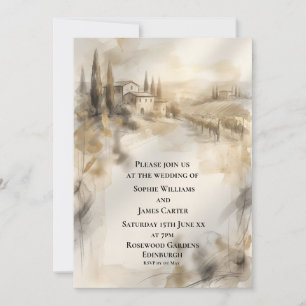 Sepia Highland Manor Wedding Invitation