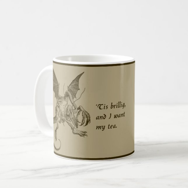 Sepia Jabberwock Coffee Mug (Front Left)