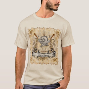 Sepia knight Shield surname T-Shirt