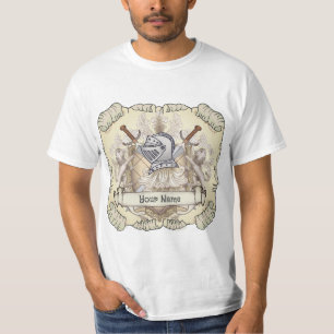 Sepia knight Shield surname T-Shirt