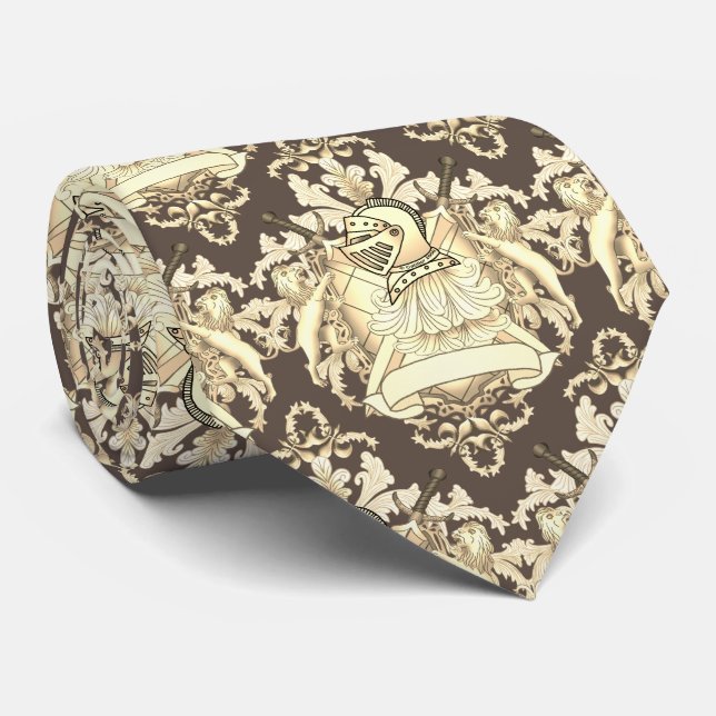 Sepia knight Shield  Tie (Rolled)