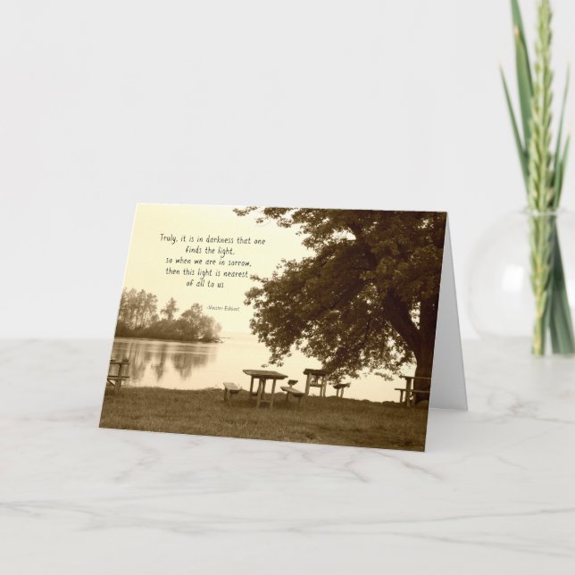 Sepia Lake Scene and Quote Sympathy Card (Front)