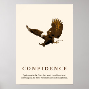 Sepia Landing Eagle Motivational Confidence Quote Poster