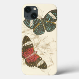 Sepia Leaves with Colourful Butterflies iPhone 13 Case