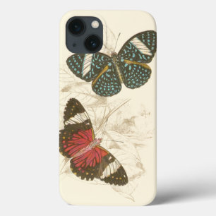Sepia Leaves with Colourful Butterflies iPhone 13 Case
