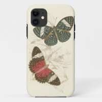 Sepia Leaves with Colourful Butterflies
