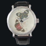 Sepia Leaves with Colourful Butterflies Watch<br><div class="desc">The wings of these colourful butterflies stand out wonderfully against the sepia tones of the hand drawn leaves in this piece. The captivating beauty of this print would look amazing in your home. Buy a copy today!</div>