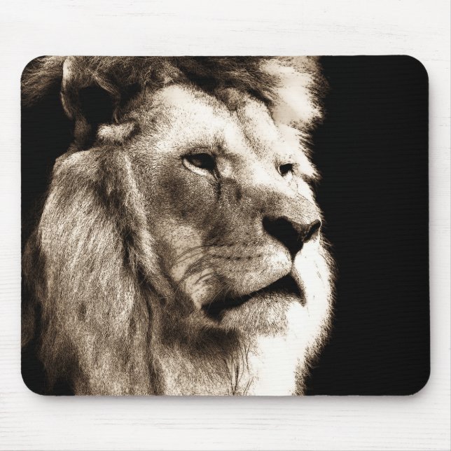 Sepia Lion Mouse Mat (Front)